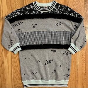 I’m Isola Marras designer mismatched sweater S- distressed holes, grunge, ruffle